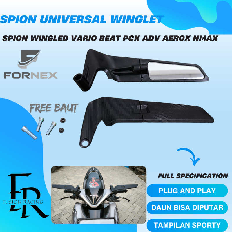 SPION WINGLED WINGLET UNIVERSAL FORNEX MOTOR VARIO BEAT PCX NMAX AEROX ADV MIO SEMUA MOTOR BEBEK MATIC