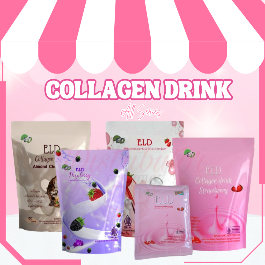 Jual ELD Collagen Drink Strawberry Minuman Kolagen Suplemen Pemutih ...