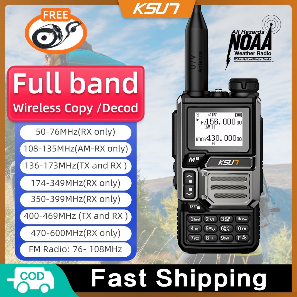 Jual KSUN X-TFSI Handy Talkie Ht Abbree Full Band Airband 50-900MHZ 60D ...