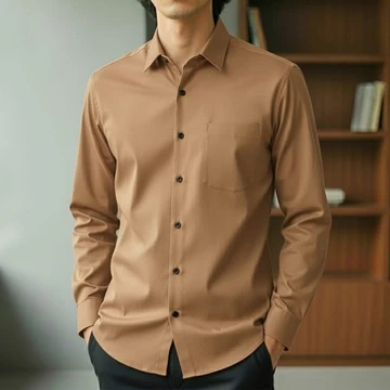 Kemeja Kerja Pria Lengan Panjang Formal Hitam Hem Polos Katun