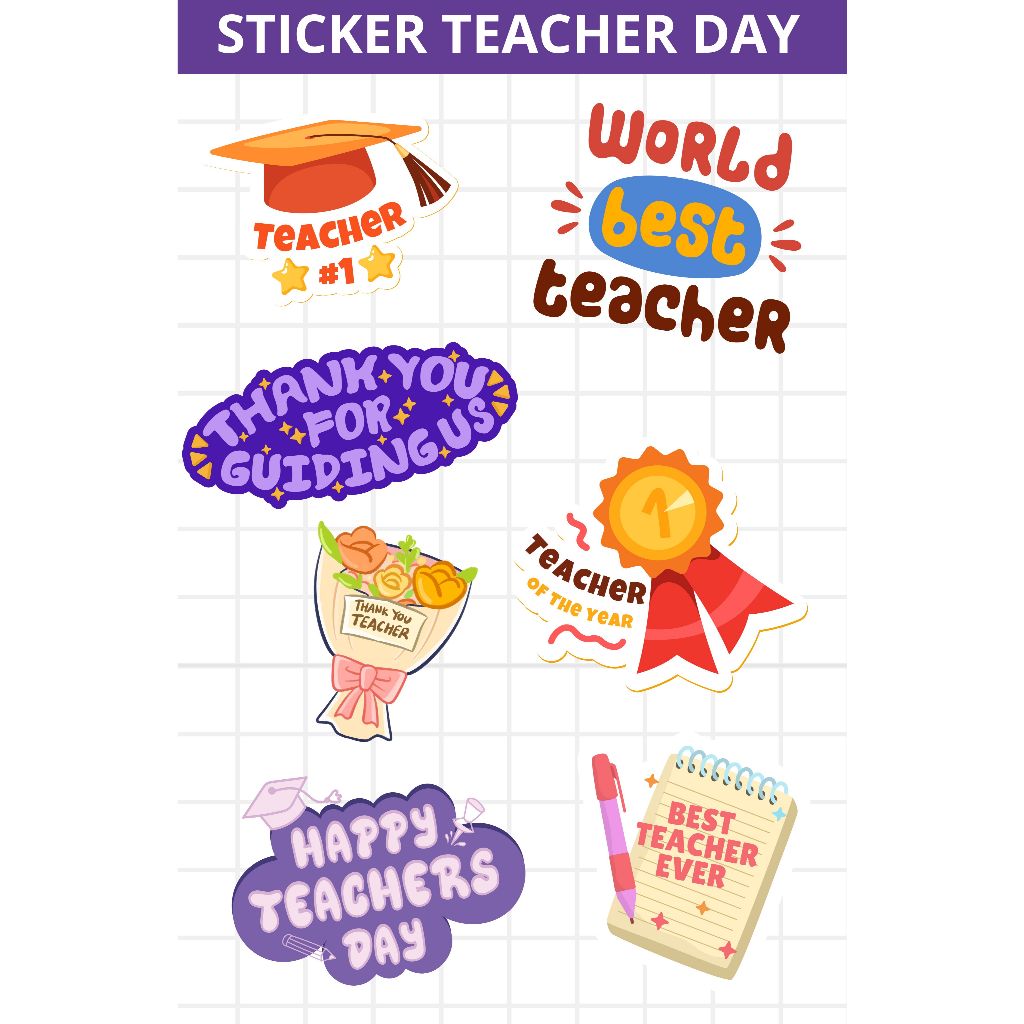 Jual Stiker Hari Guru Premium 10x15 cm Glossy Sticker Aesthetic gift ...