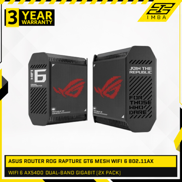 Jual ASUS ROUTER ROG RAPTURE GT6 MESH WIFI 6 802.11AX AX5400 DUAL-BAND ...