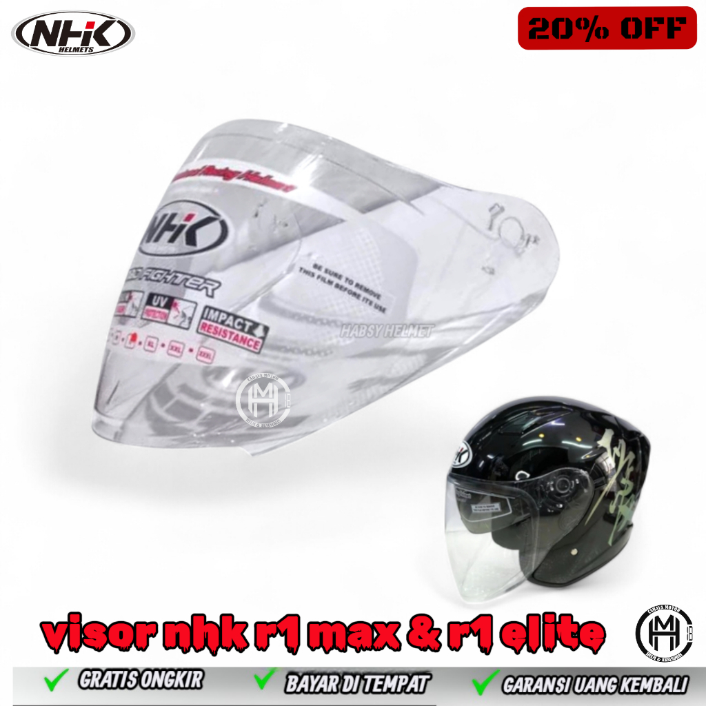 Jual VISOR/KACA NHK R1 MAX CLEAR smoke & R1 ELITE ORIGINAL | Shopee ...