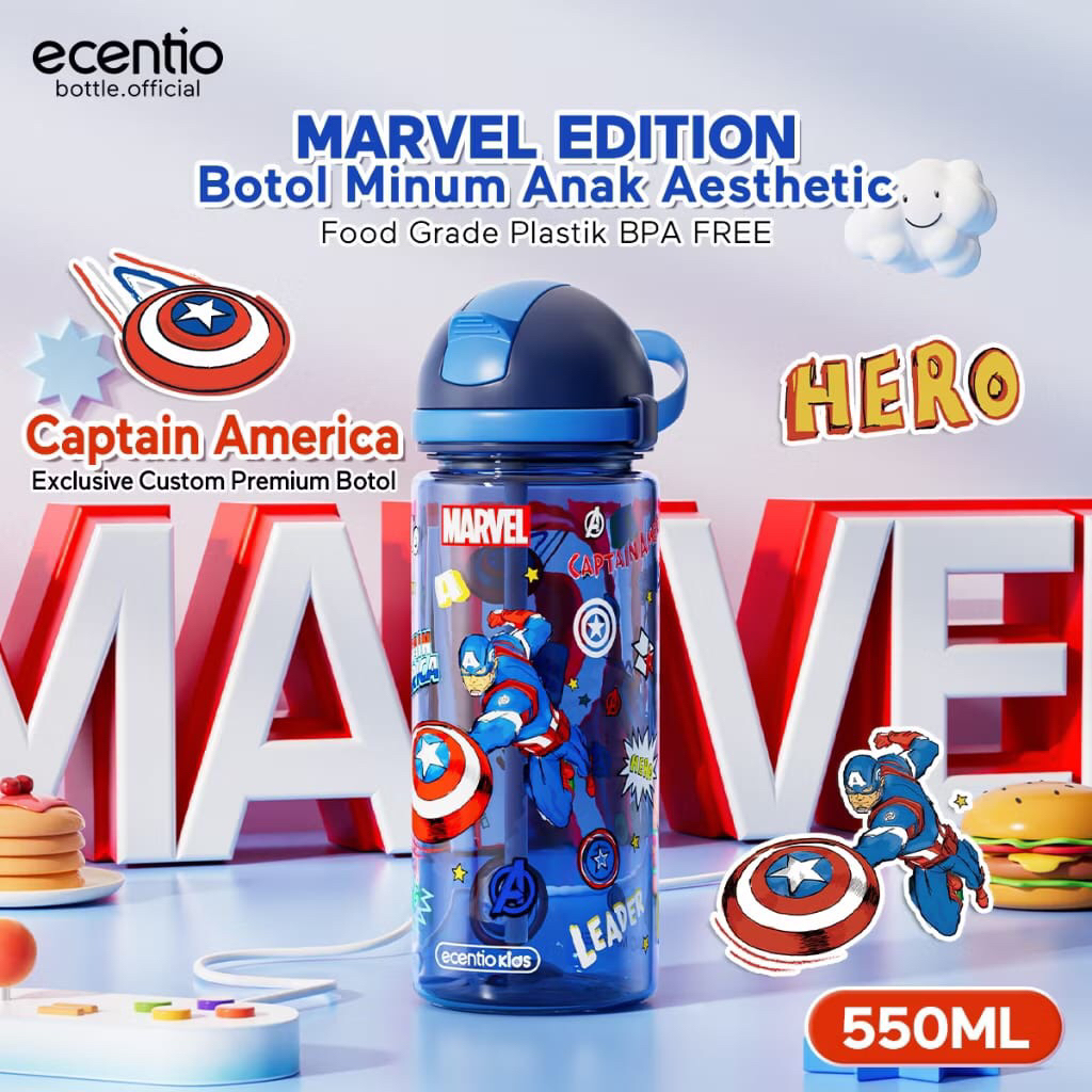 Jual ECENTIO BOTOL MINUM ANAK MARVEL 550ML | Shopee Indonesia