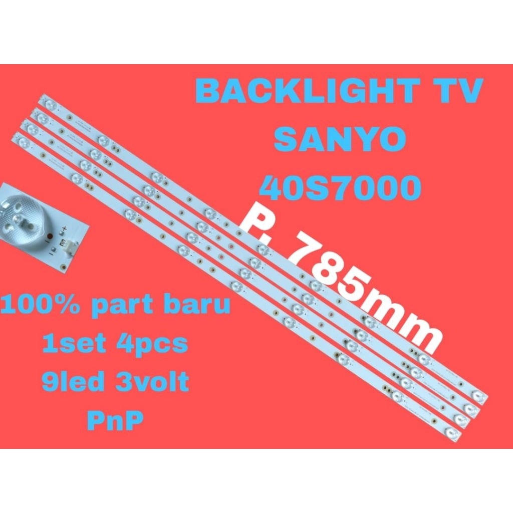 Jual LAMPU BACKLIGHT TV LED SANYO 40S7000 9led 3v | Shopee Indonesia