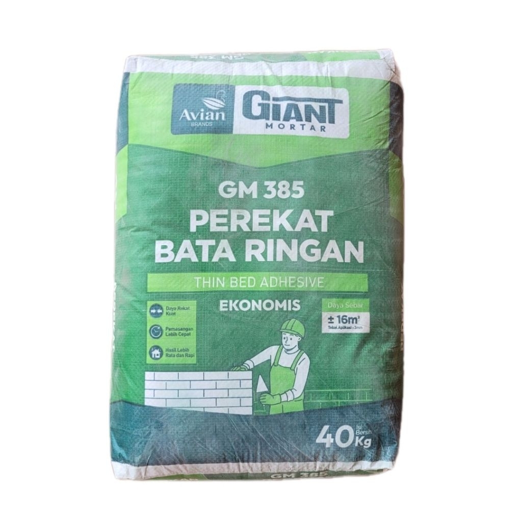 Jual Repack 5 kg Giant GM 385 Perekat Bata Ringan Thin Bed Adhesive ...