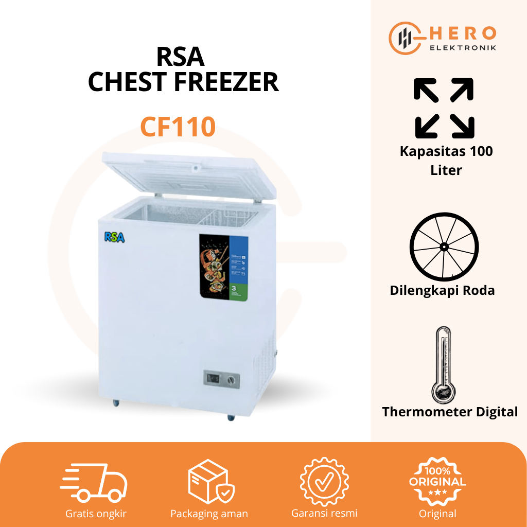 Jual RSA CF-110 / CF110/ CF 110 Mini Freezer Digital Thermometer 100 ...