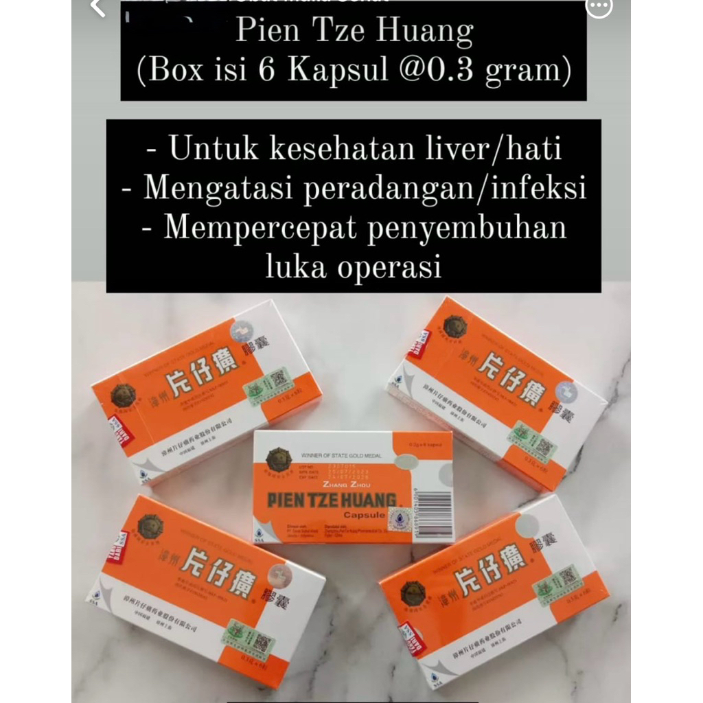 PIEN TZE HUANG KAPSUL BLISTER 6 KAPSUL PIEN TZE HUANG SSA SARAS SUBUR ABADI
