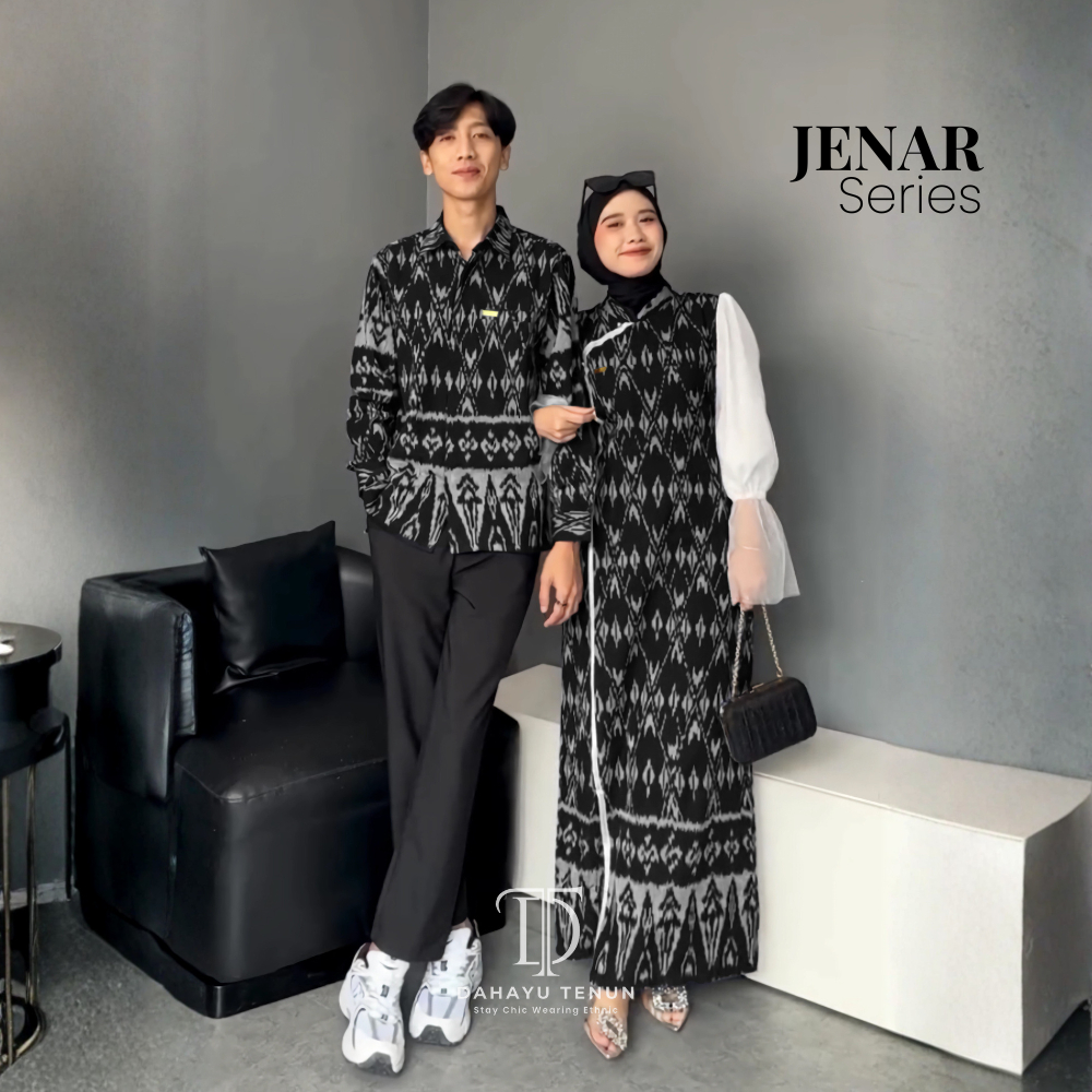 Jual DAHAYU - JENAR Set Baju Couple Pasangan Tenun Etnik Satin Tile ...