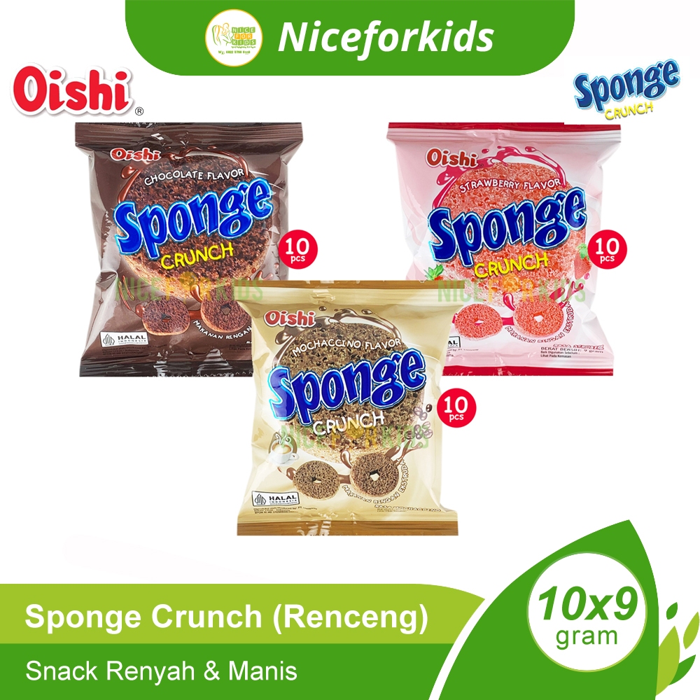 Jual Oishi Sponge Crunch 9gr Renceng Isi 10 Sachet / Makanan Ringan ...