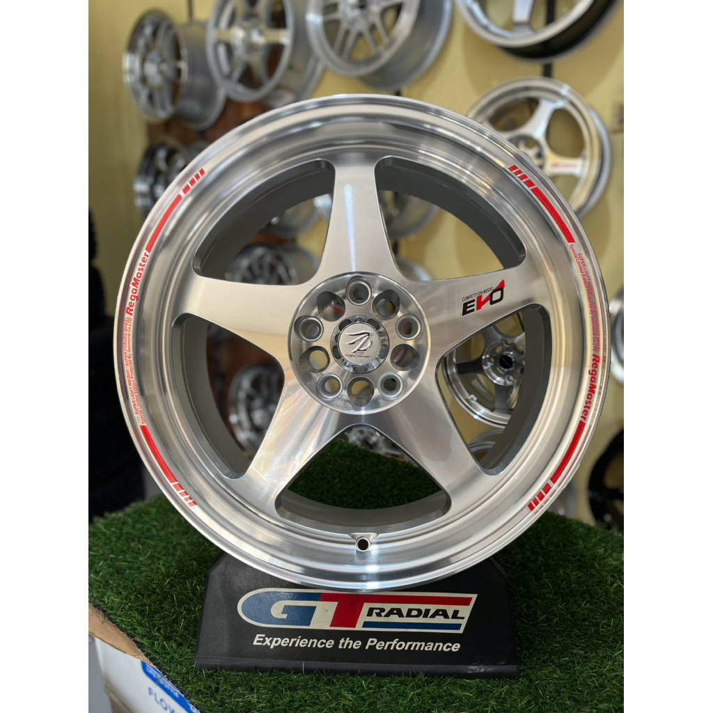 Jual velg evo regamaster r18 full polish pcd 5x114 lebar 8,5 kondisi ...
