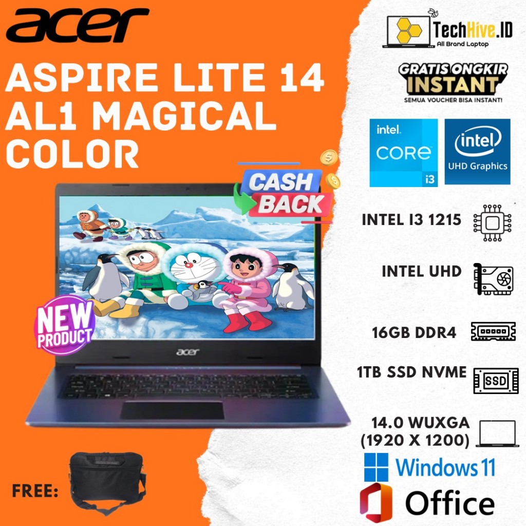 Jual Acer Aspire Lite 14 AL1 MAGICAL COLOR I3 1215 16GB 1TB SSD W11+OHS ...