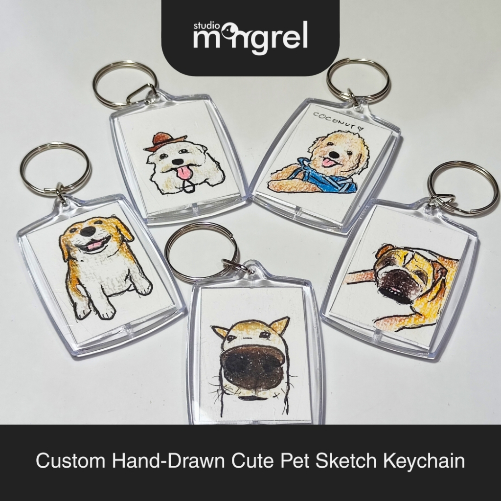 Jual Gantungan Kunci Custom Sketsa Gambar Ilustrasi Hewan Peliharaan ...