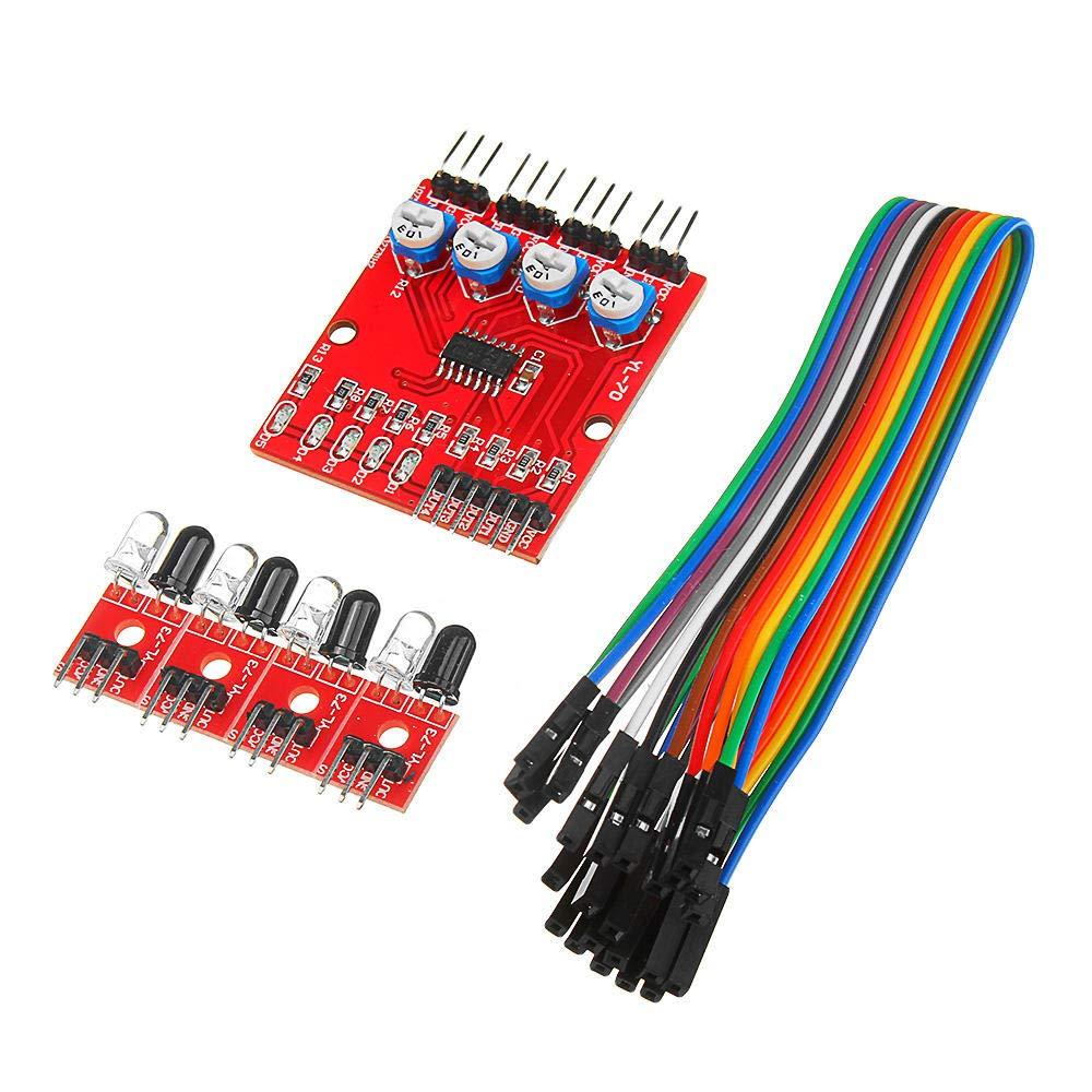Jual Modul Sensor Line Follower 4 Channel Infrared Line Tracking Sensor ...