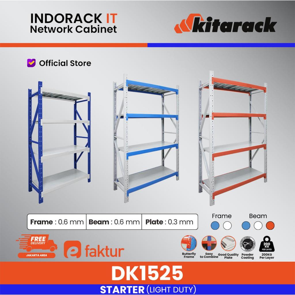 Jual KITARACK Rak Gudang Besi 200KG / Layer Panjang 1.5M Tinggi 2.5M ...