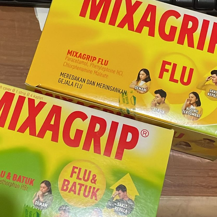 Jual MIXAGRIP FLU | MIXAGRIP FLU & BATUK | 4 KAPLET | 1 BOX ISI 25 ...