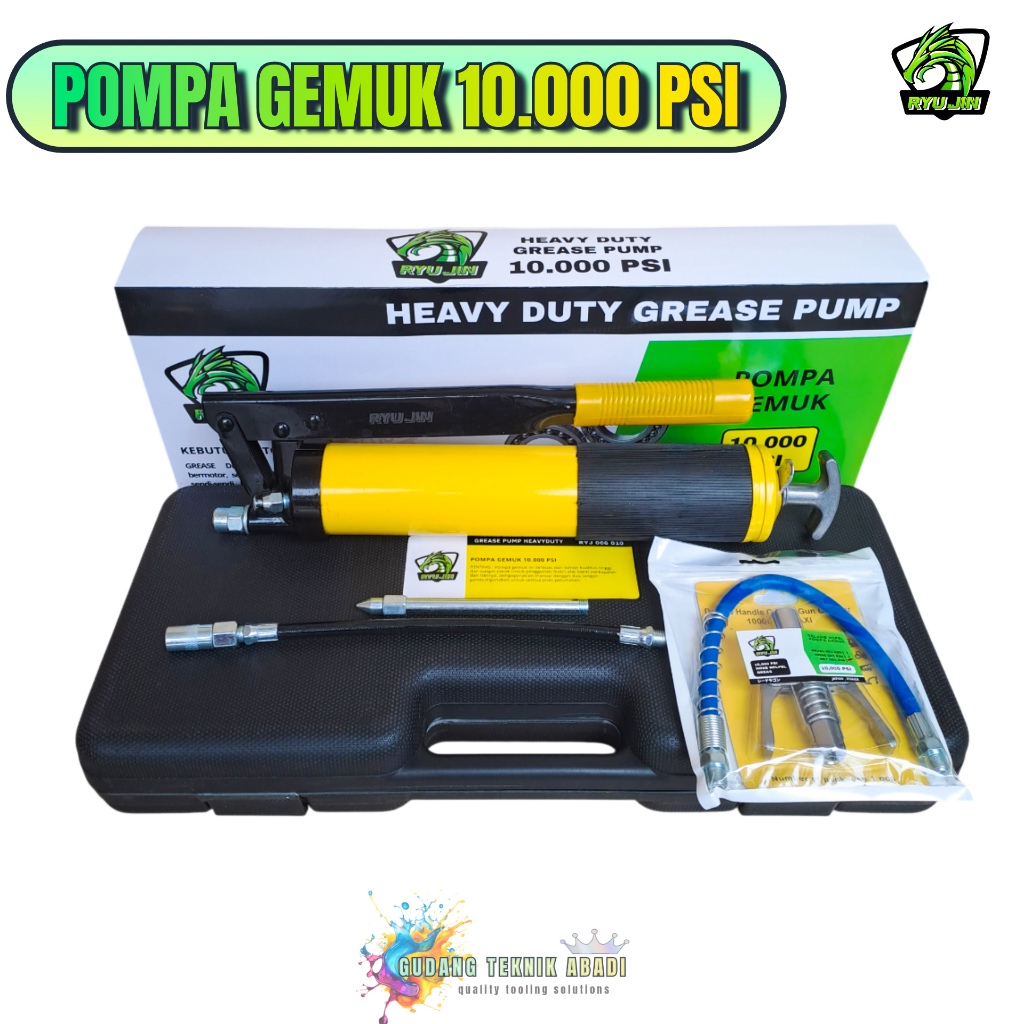 Jual RYUJIN Pompa gemuk 10000 PSI / Grease gun hose / Pompa Gemuk 500CC ...