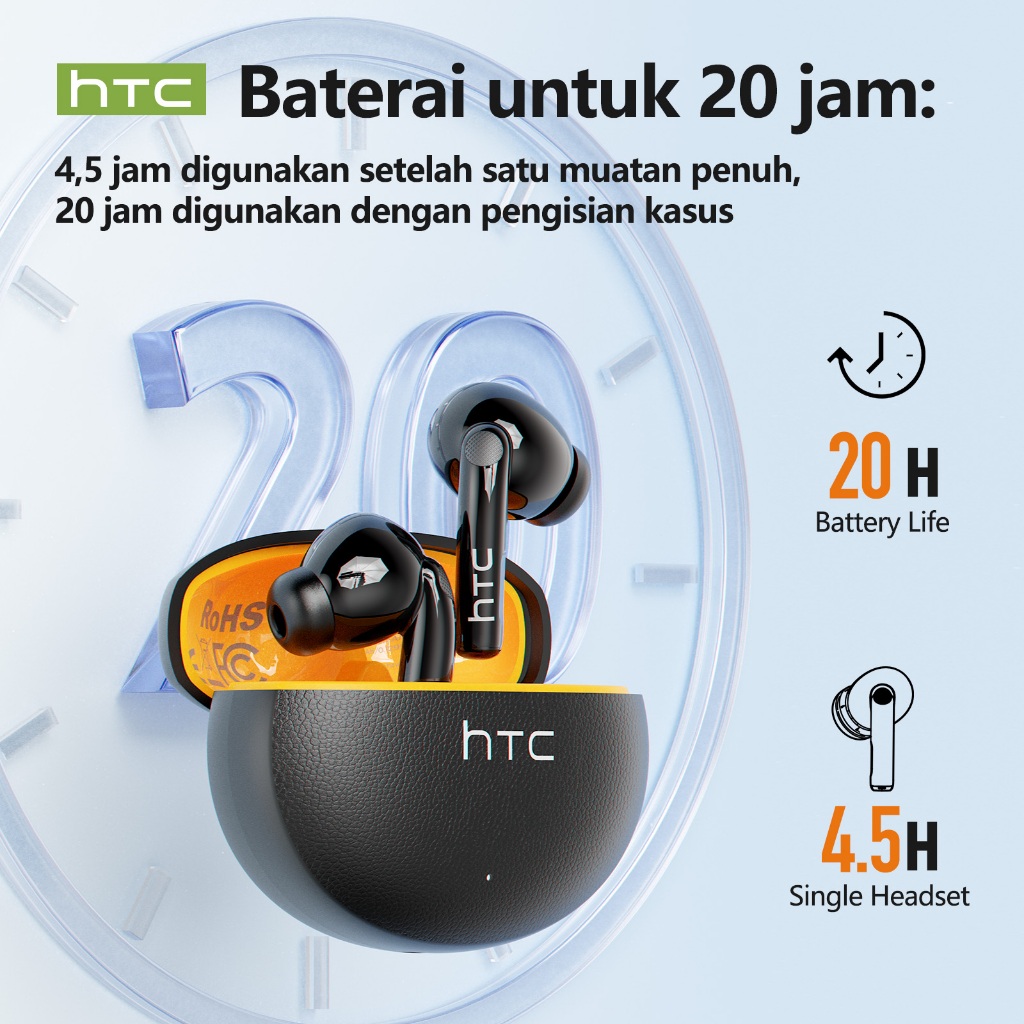 Jual HTC NE29 True Wireless Headset Bluetooth V6.0 TWS Gaming Earphone ...