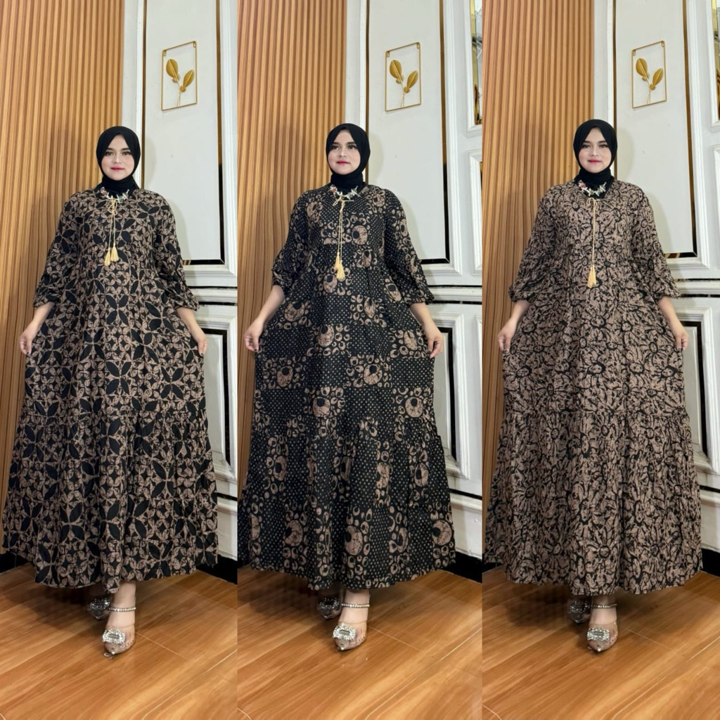 Gamis Gisella Lonceng | Gamis Terbaru Viral Kekinian | Gamis Kondangan Jumbo Motif Terbaru | Gamis Busui Elegan & Kekinian