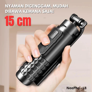 TRIPOD HandGrip NEEPHO L8S MINI Selfie Stick LED Remote Bluetooth Multifungsi For Live Streaming