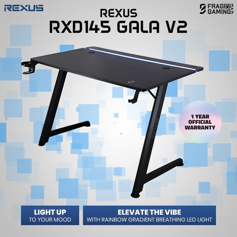 Jual Rexus RXD 145 Gala V2 Meja Gaming Desk Support ARGB | Shopee Indonesia