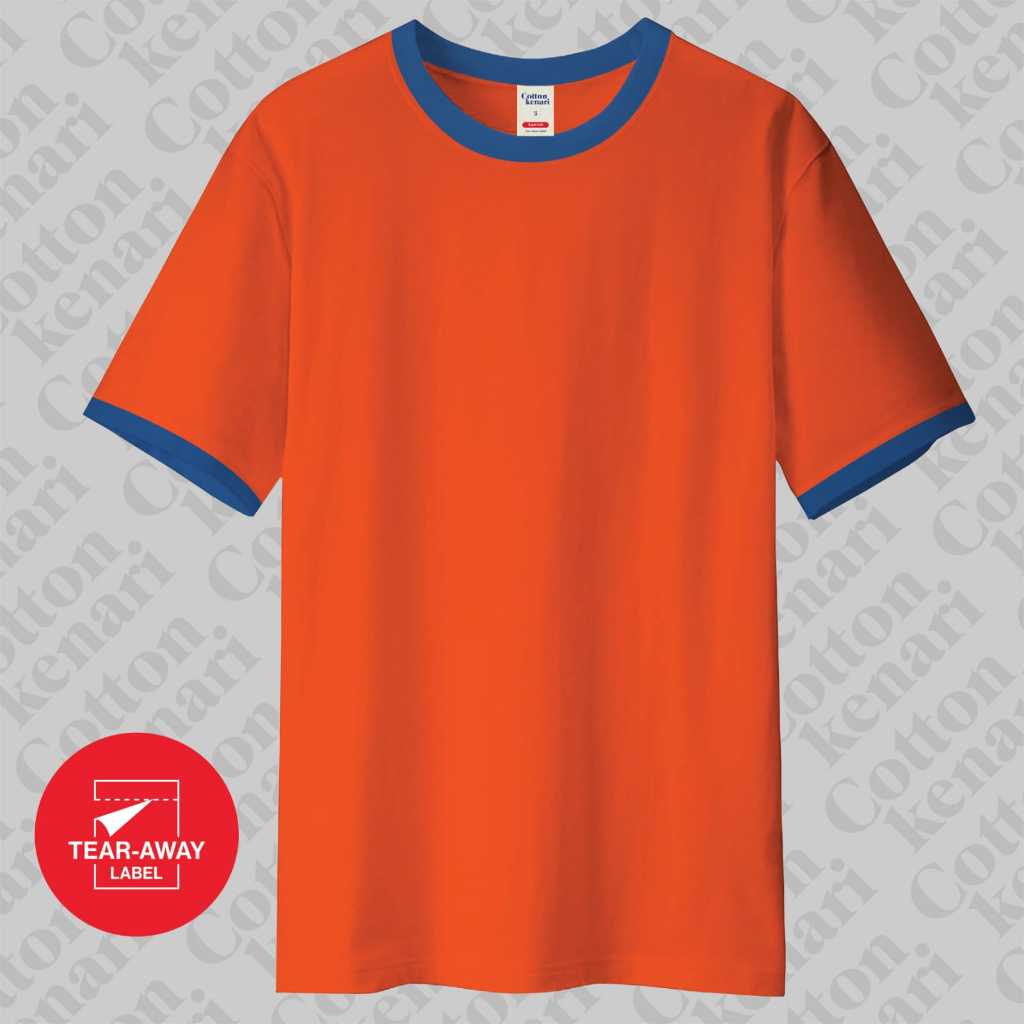 Jual COTTON KENARI - KAOS RINGER TEE - ORANGE VARIASI CLASSIC BLUE ...