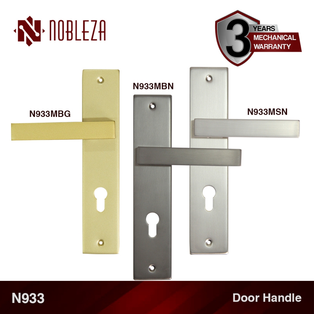 NOBLEZA Door Handle Pintu Gagang Kunci Besar Gold Matte Satin Black Nikel N933