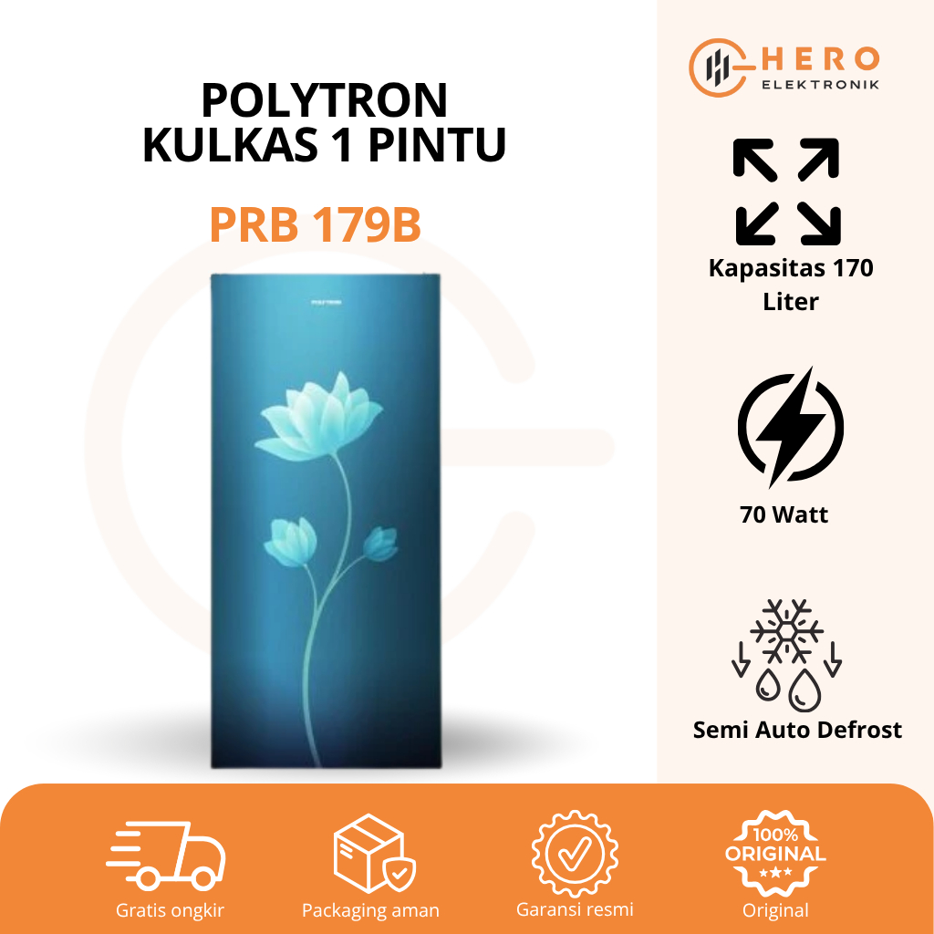 Jual KULKAS 1 PINTU POLYTRON PRB 179B 170 LITER ORIGINAL GARANSI RESMI ...