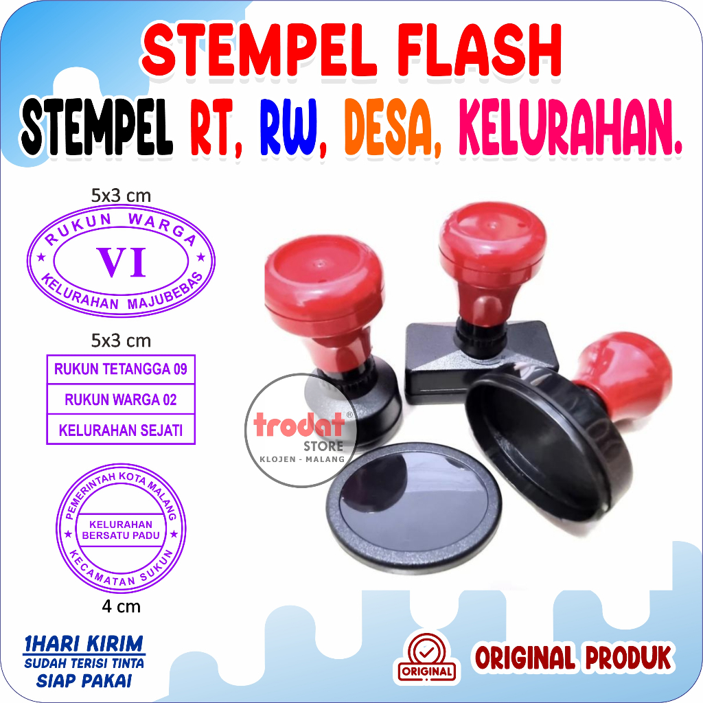 Jual STEMPEL FLASH OTOMATIS DESA, STEMPEL KELURAHAN DESA RT/ STEMPEL ...