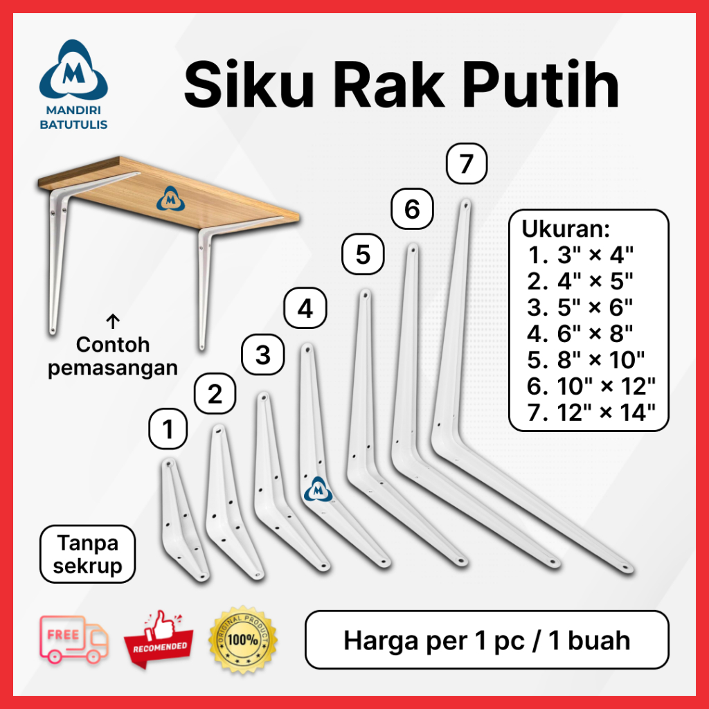Jual Siku Rak Dinding - Siku Ambalan - Penyangga Papan - Rak serbaguna ...