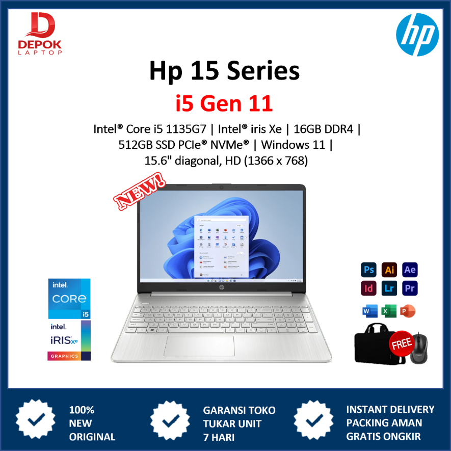 Jual LAPTOP HP 15 Intel Core i5 Gen 11 16GB 1TB SSD Windows 11