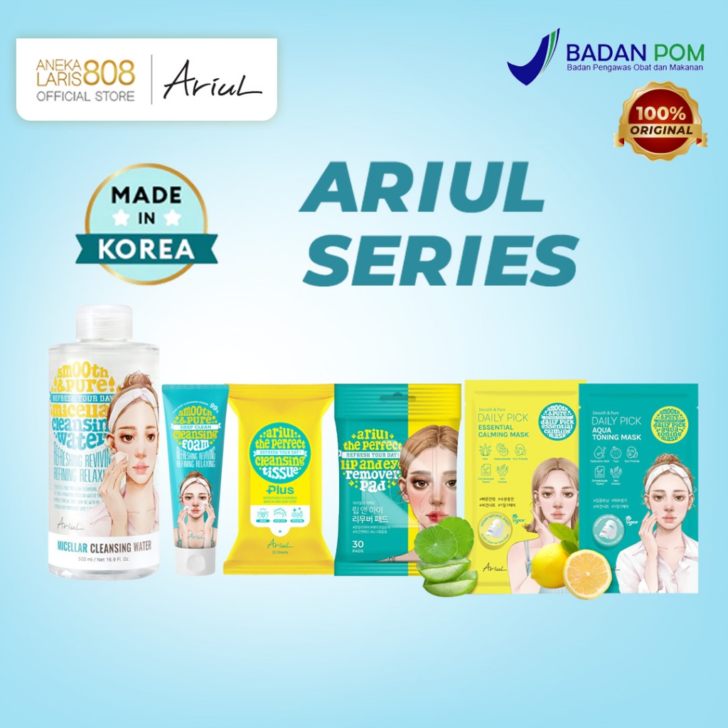 Ariul The Perfect Refresh Your Day! Cleansing Tissue / Smooth & Pure Face Cleanser / Face Mask BPOM