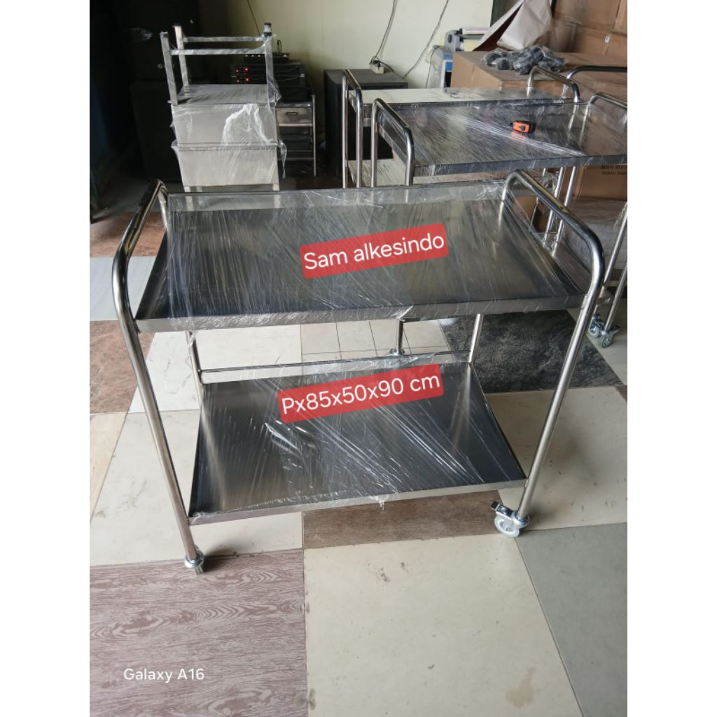 Jual Trolley MBG 2 rak stainless,trolley dapur MBG | Shopee Indonesia