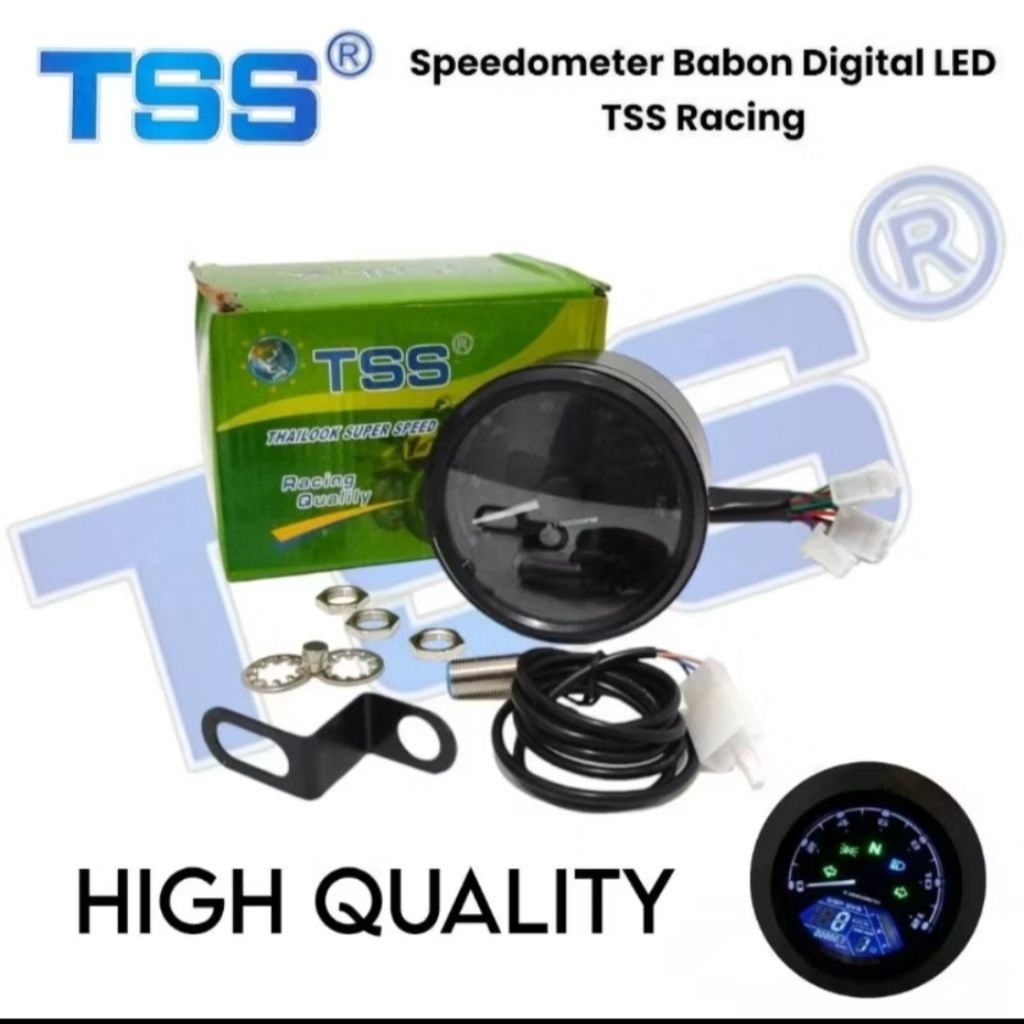Jual spedo babon black series racing speedometer babon digital bulat ...
