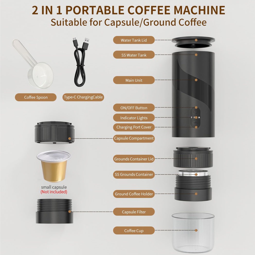 Jual KLT Portable Electric Espresso Machine Mesin Kopi Espresso Kapsul ...