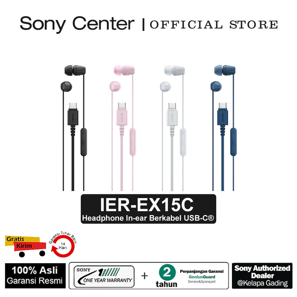 Jual SONY CENTER Earphone Sony IER-EX15C USB-C Wired Earphones ...
