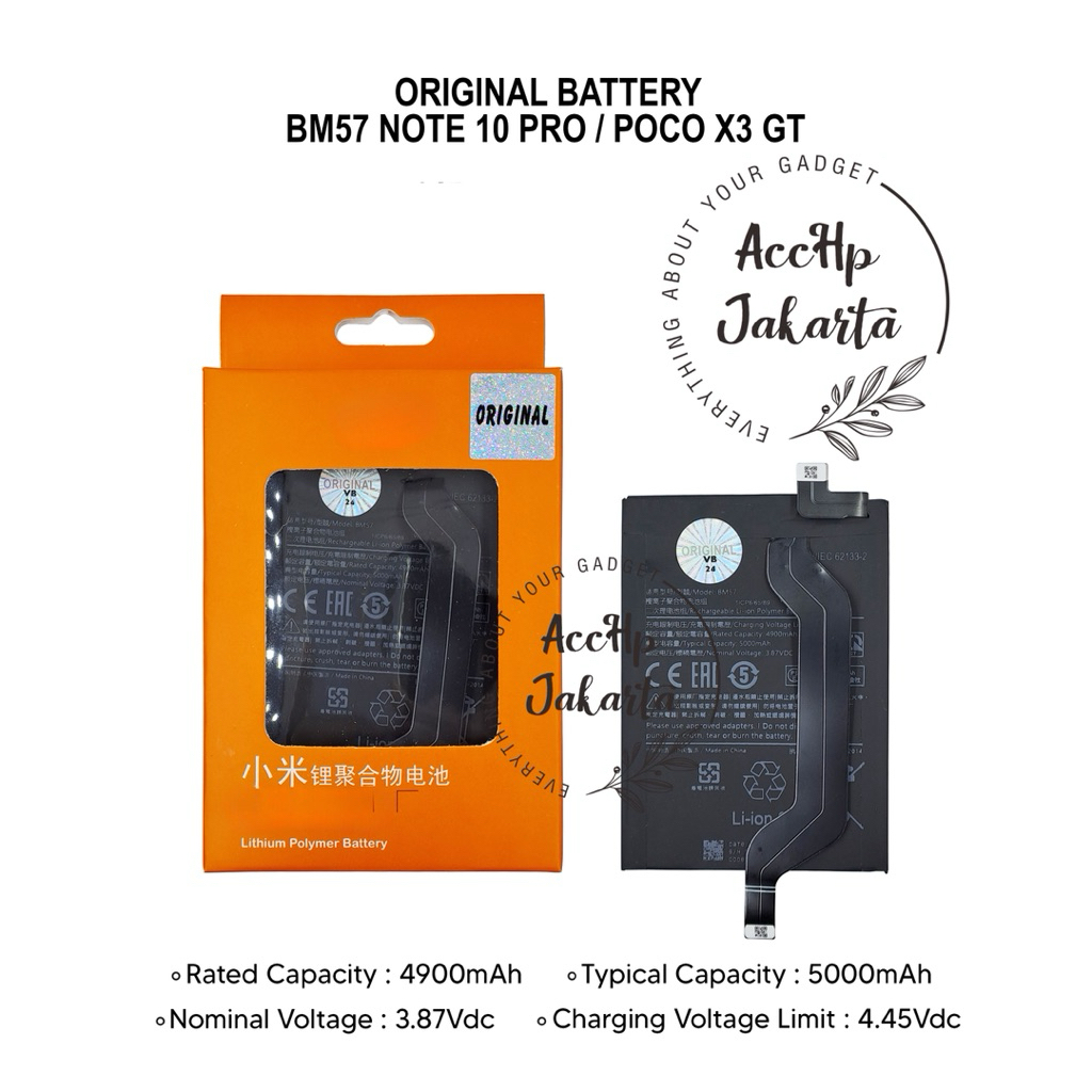 Jual Baterai Batre BM 57 REDMI POCO X3 GT REDMI NOTE 10 PRO 5G Batrai ...