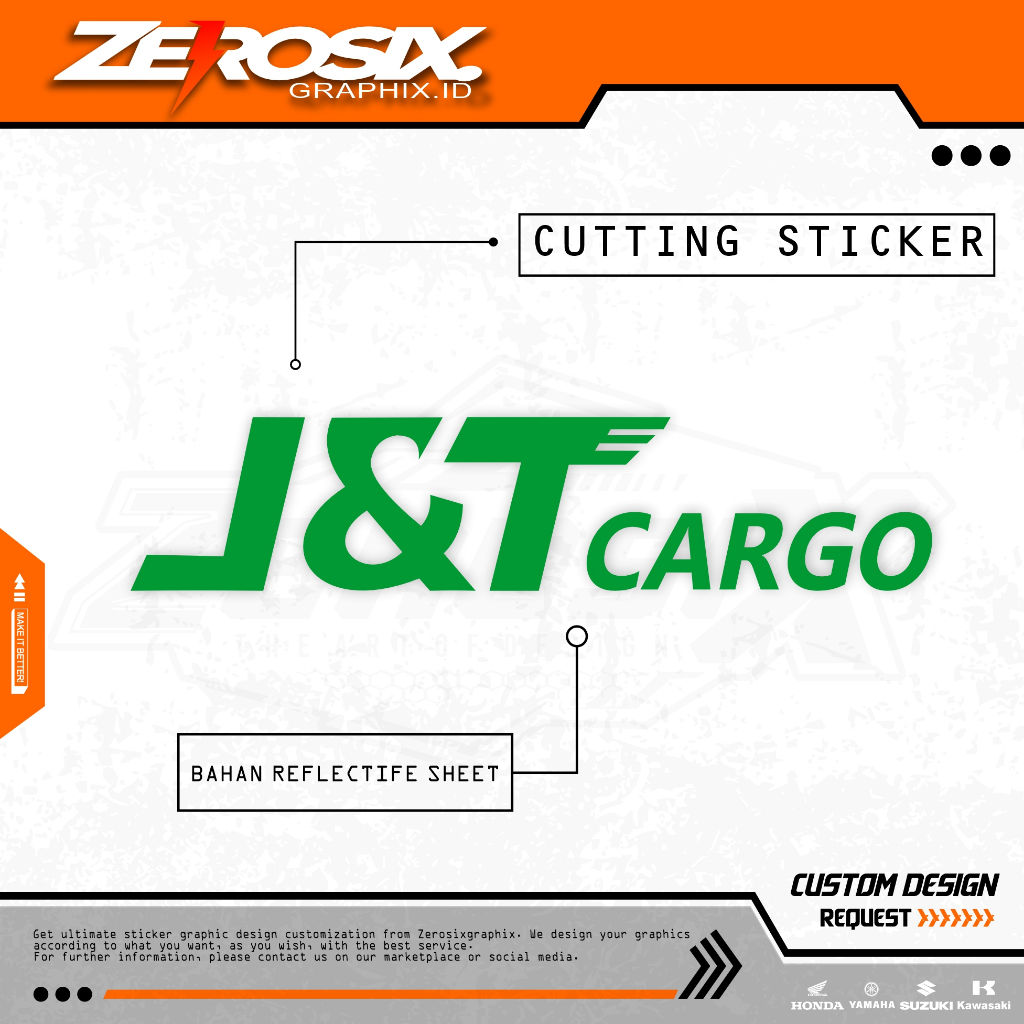Jual STICKER CUTTING CUSTOM JNT CARGO 30 , 60 CM | Shopee Indonesia