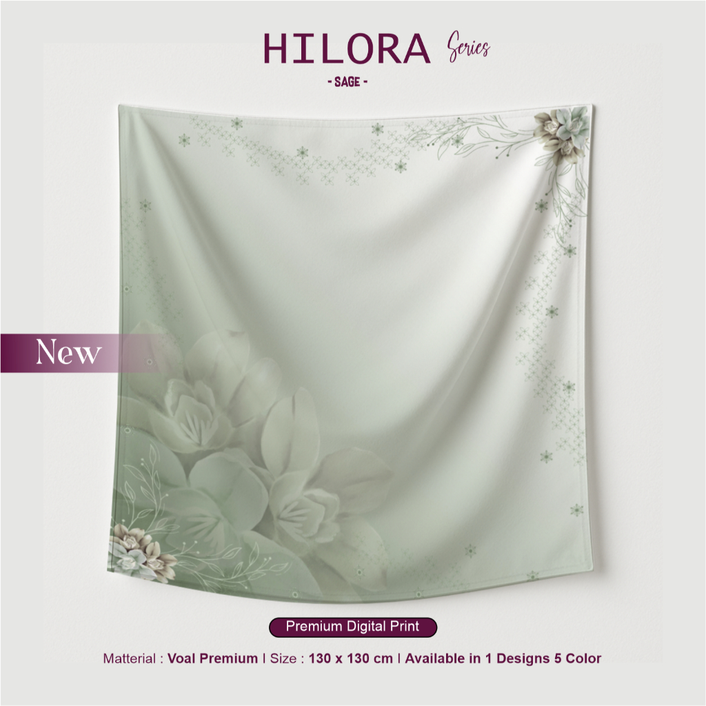 Jara Scarf - Hijab Kerudung Ukuran 115x115 cm dan 130 x130 cm Voal Segi Empat Premium