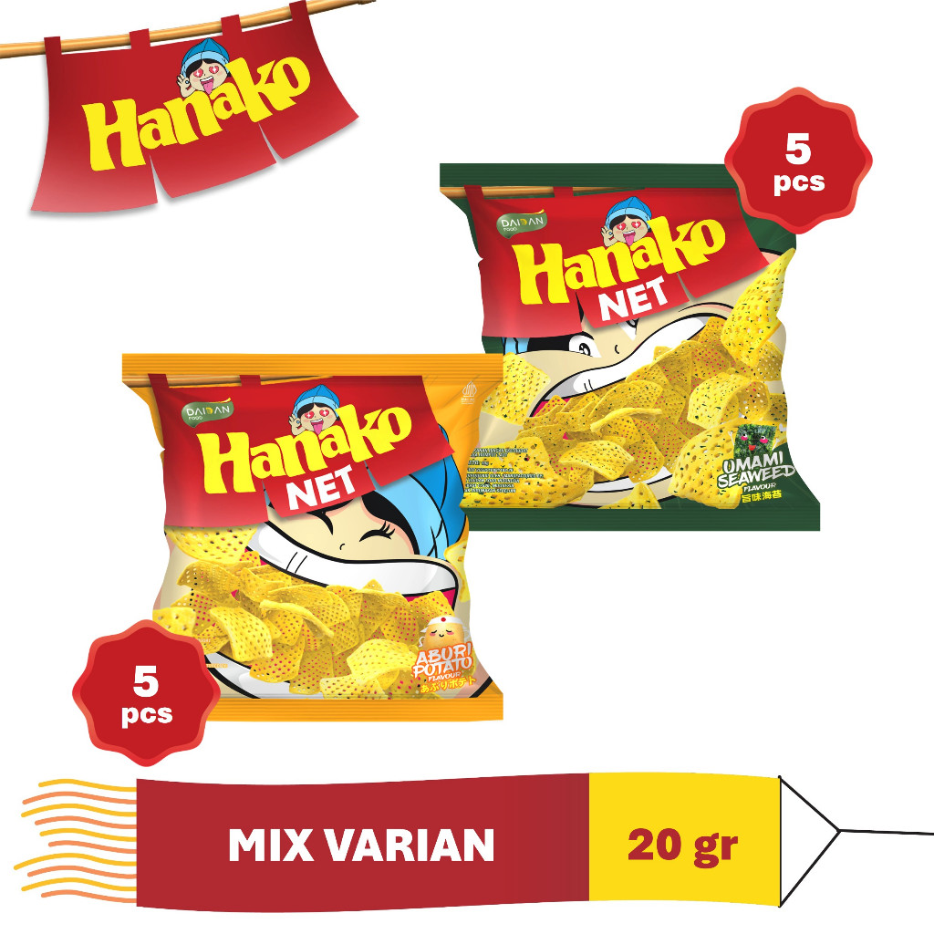 Jual Hanako Snack Net Mix Varian 10 x 20 gr | Shopee Indonesia