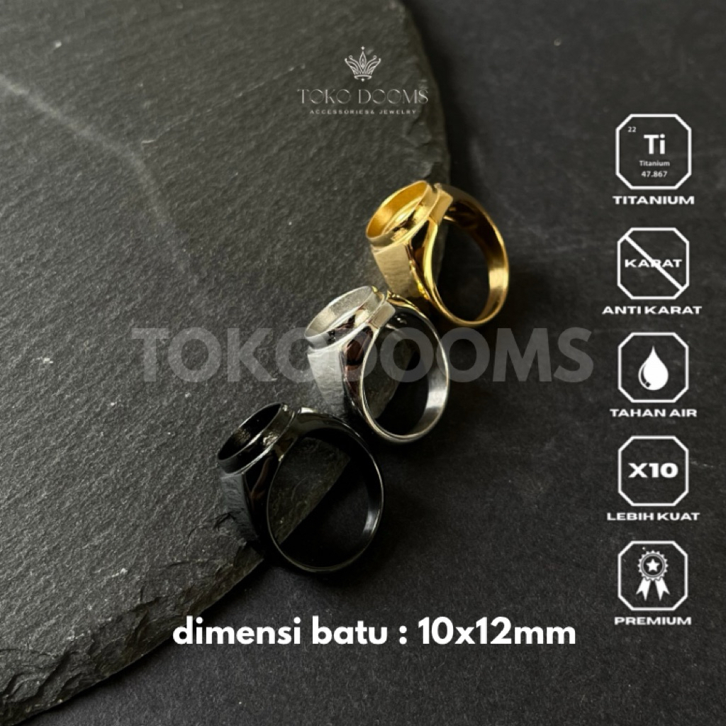 Jual ring emban polos cincin [TITANIUM] 10x12 super elegan istimewa ...
