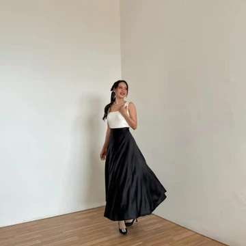 Rok Lilit Flare Pants Himari Skirt Rok Panjang Satin Silk Premium Bawahan Kondangan Wisuda