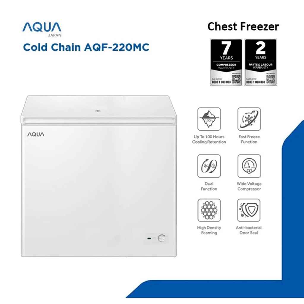 Jual AQUA CHEST FREEZER AQF120MC / 220MC - BOX FREEZER AQUA 100 LITER ...