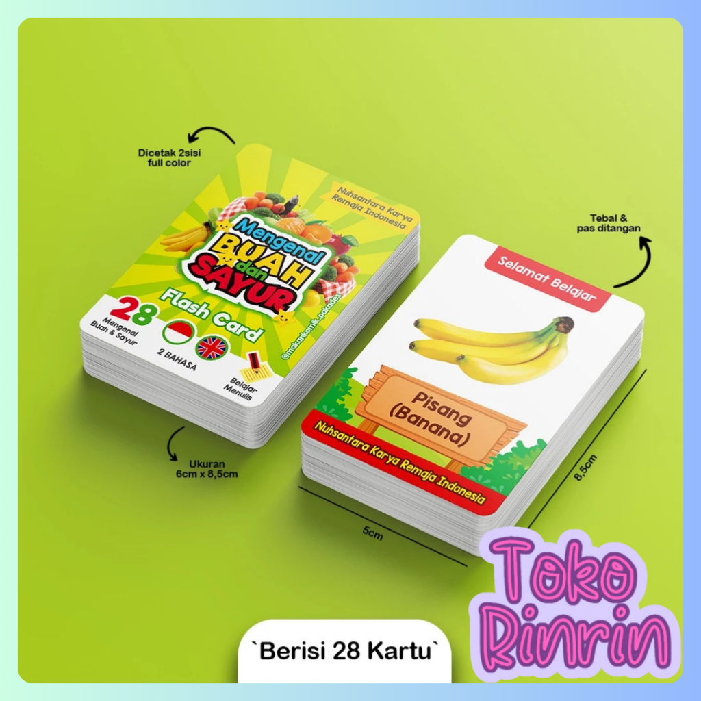 Jual Rinrin Flash Card Mainan Edukasi Anak Flashcard Kartu Pintar ...
