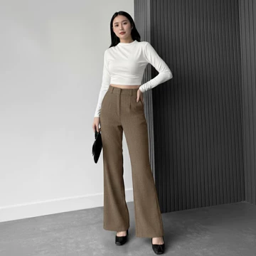 ETTA PANTS Semi Flared Celana Highwaist Wanita Kulot Loose Pants Panjang Formal Bahan Kerja