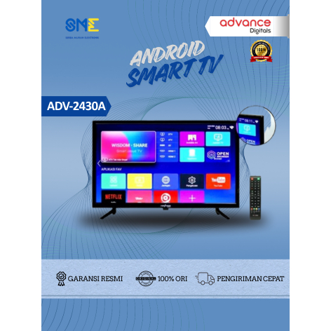 Jual Advance ADV-2430A Smart TV Led Digital ADV2430A Android TV 24 inch ...