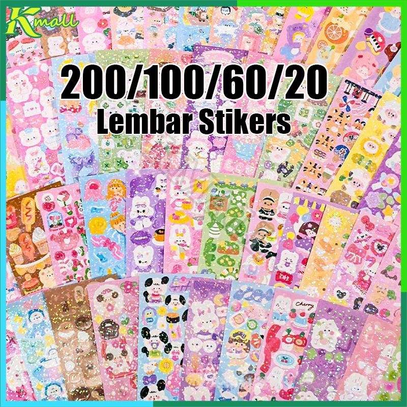 Jual Stiker 200 Lembar Deco Lucu Berbagai Kartun Shiny Sticker DIY Hias ...