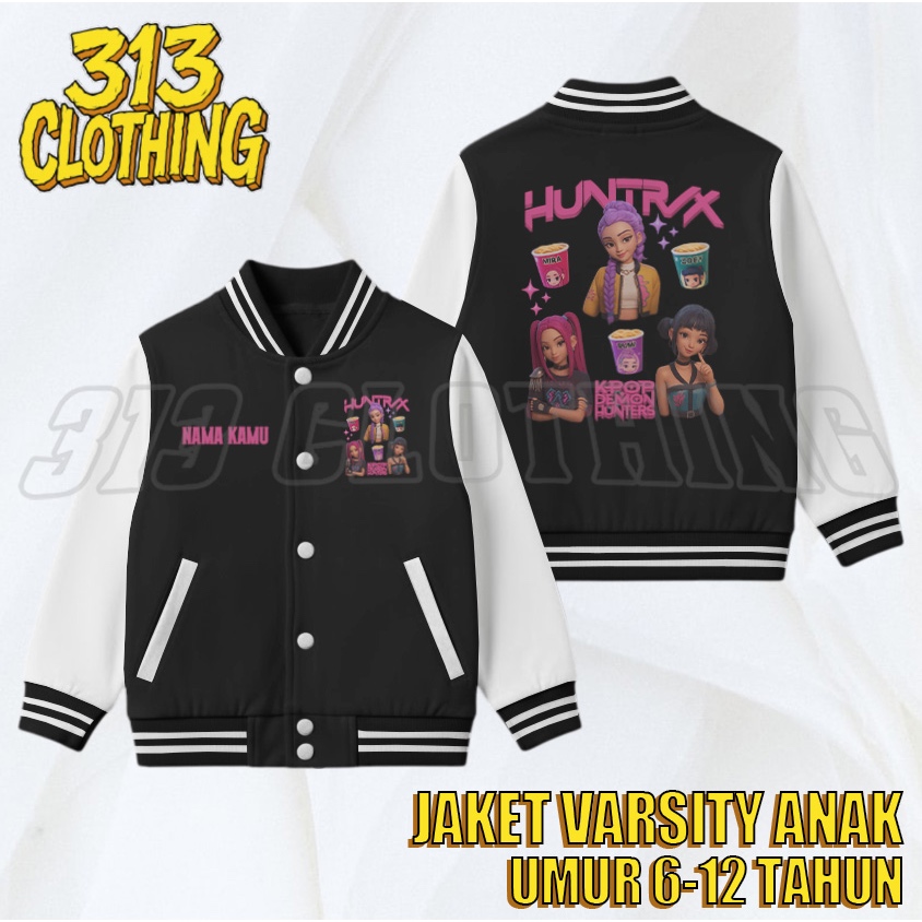 Jual Jaket Varsity Anak Huntrix Ramen Kpop Demon Hunters Gratis Nama ...