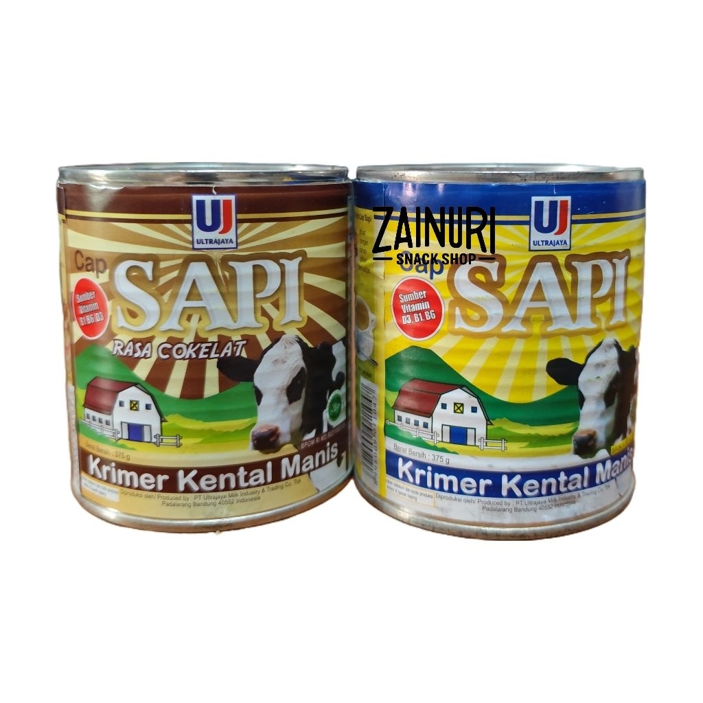 Jual Susu Kental Manis Cap Sapi Ultrajaya Rasa Original Cokelat 375gr ...