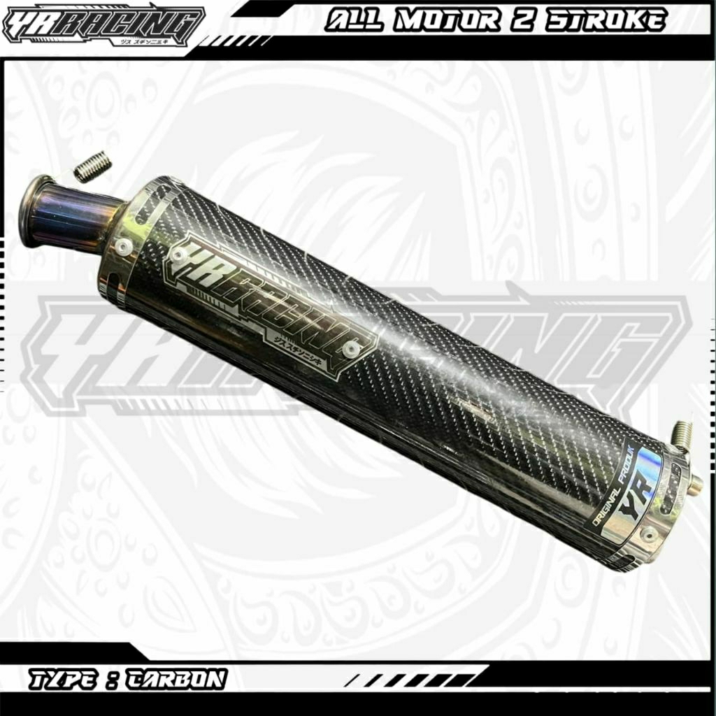 Jual Silincer Knalpot ORIGINAL YR RACING Carbon List Linting Biru Motor ...